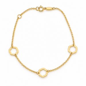 delicate gold scalloped link bracelet