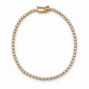 delicate gold tennis bracelet