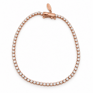 delicate rose gold tennis bracelet