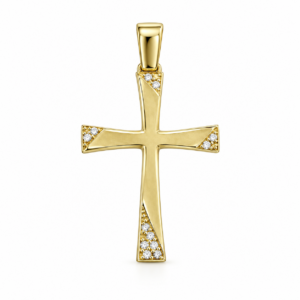 elegant yellow gold cross pendant