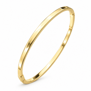 polished yellow gold hinged bangle
