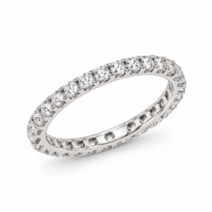 slim white metal full eternity ring 1