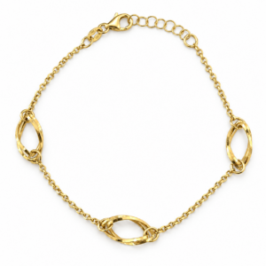 three station twisted gold bracelet