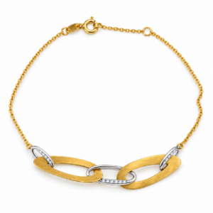 two tone bracelet with three white gold links