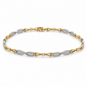 two tone marquise link gold bracelet