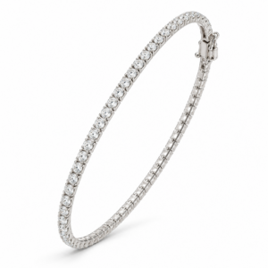 upright white gold stone bracelet